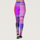 Leggings Tissu à carreaux rose motif Madras (Dos)