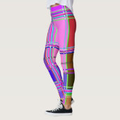 Leggings Tissu à carreaux rose motif Madras (Gauche)