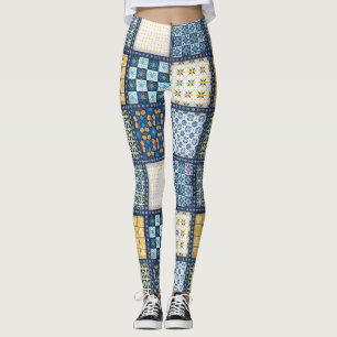 Leggings Tissu couché vintage fabriqué à la main. Légen