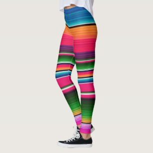 Leggings Tissu espagnol arc-en-ciel couverture mexicaine co