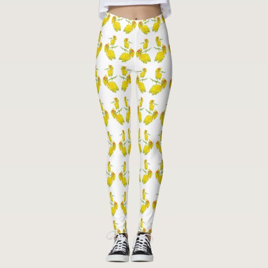 Leggings Tissu rose jaune. (Devant)