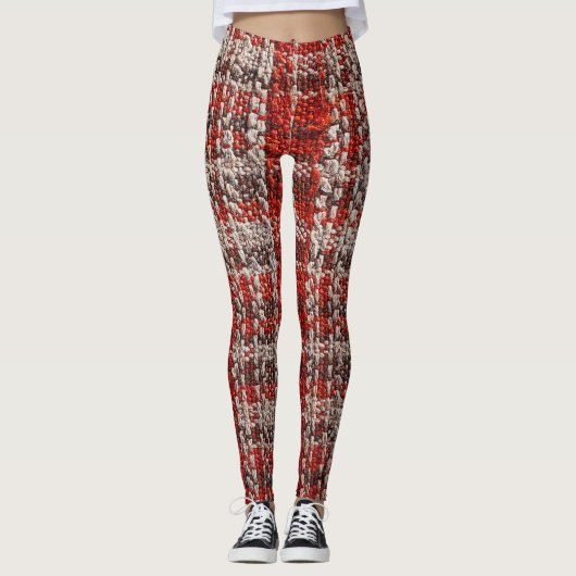 Leggings Tissu taran rouge : Arrière - plan texturé (Devant)
