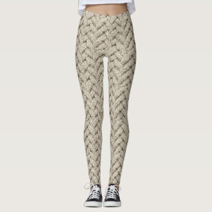 Leggings Tissu Tricoté Fil Tressé – Beige Chaud (2)
