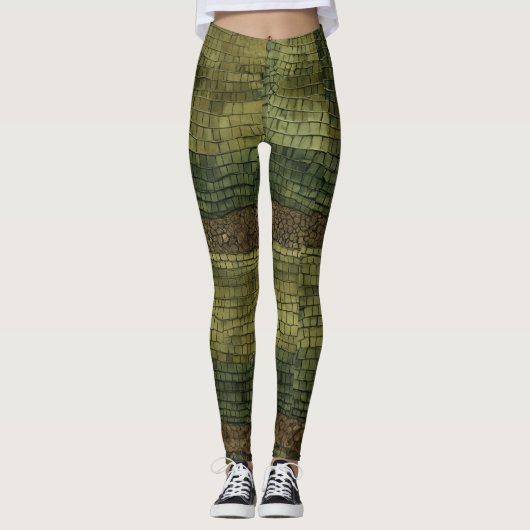 Leggings Titre : Légendes de camouflage de crocodile Onyx P (Devant)