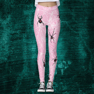 Leggings Toile d'araignée de veuve noire Rose pastel Costum