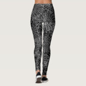 Leggings Toile d'araignée noire et blanche Halloween (Dos)
