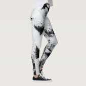 Leggings Toile peinte abstraite noir blanc. (Droite)