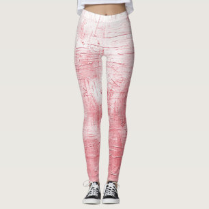 Leggings Toile rouge métallique : Elégance de la brosse.