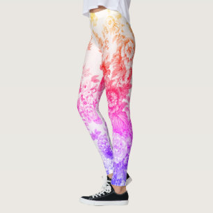 Leggings Toile Vintage rose violet rose