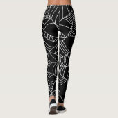 Leggings Toiles d'araignées noires et blanches Halloween (Dos)