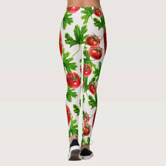 Leggings Tomate avec Motif Feuille (Dos)