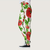 Leggings Tomate avec Motif Feuille (Gauche)