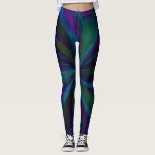 Leggings Tons bijoux foncés peints Abstraits