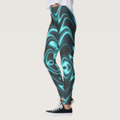 Leggings tons bleu vert mystique et noir (Gauche)