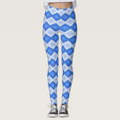 Leggings Tons de motif de diamant bleu (Devant)