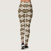 Leggings Tons de motif diamant brun (Dos)