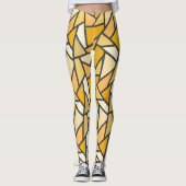 Leggings Tons de motif en vitrail jaune (Devant)