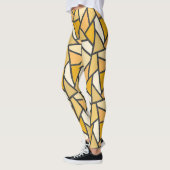Leggings Tons de motif en vitrail jaune (Gauche)