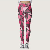 Leggings Tons de motif en vitrail rose (Devant)