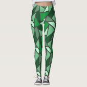 Leggings Tons de motif en vitrail vert (Devant)