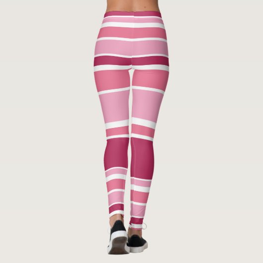 Leggings Tons de rayures roses (Dos)