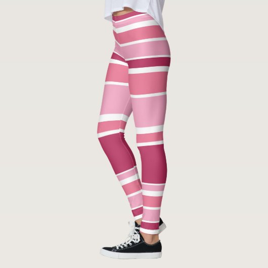Leggings Tons de rayures roses (Gauche)