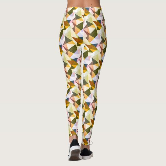 Leggings Tons de Terre Abstraits modernes Pyramides géométr (Dos)