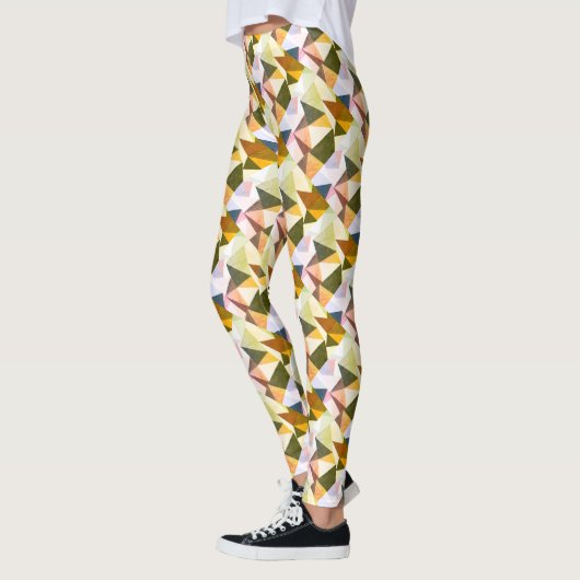 Leggings Tons de Terre Abstraits modernes Pyramides géométr (Gauche)