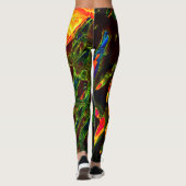 Leggings Tons de vert égouttés dans la flamme (Dos)