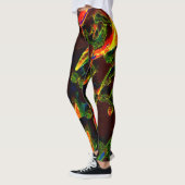 Leggings Tons de vert égouttés dans la flamme (Gauche)
