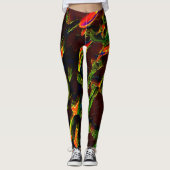 Leggings Tons de vert égouttés dans la flamme (Devant)