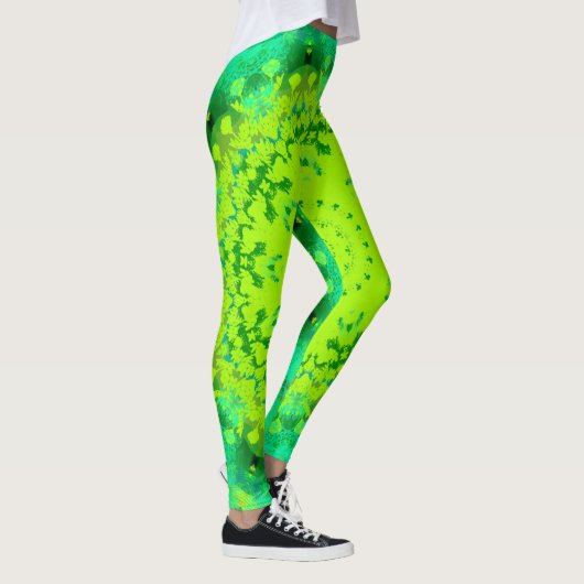 Leggings Tons de vert Mandala Abstrait (Droite)