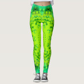 Leggings Tons de vert Mandala Abstrait (Devant)