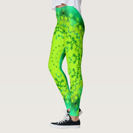 Leggings Tons de vert Mandala Abstrait (Gauche)