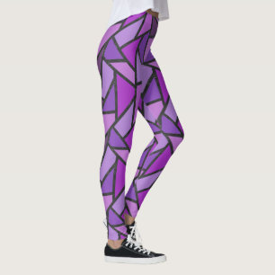 Leggings Tons de vitrail violet motif