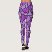 Leggings Tons de vitrail violet motif (Dos)