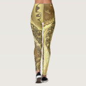 Leggings Tons tendance de Motif de torsades d'or (Dos)