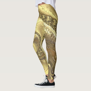 Leggings Tons tendance de Motif de torsades d'or