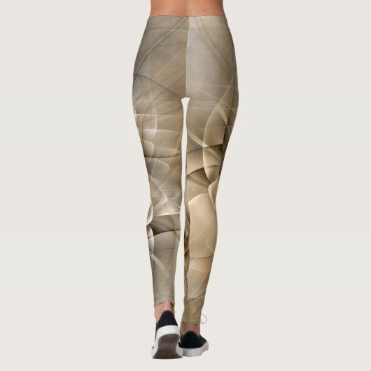 Leggings Tons Terre Abstrait Art fractal moderne Texture (Dos)