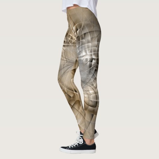 Leggings Tons Terre Abstrait Art fractal moderne Texture (Gauche)