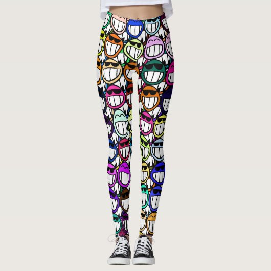 Leggings Toothy Grinning Joyeux Visages (Devant)