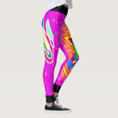 Leggings Top design mode rose et orange multi-motifs (Droite)