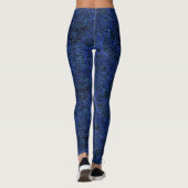 Leggings Topographic Line Pattern | Midnight Sapphire (Dos)
