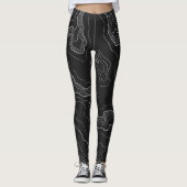 Leggings Topographie noire (Devant)