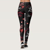 Leggings Topographie Saint-Valentin Embrassages Baisers XOX (Dos)