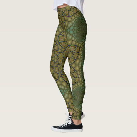 Leggings Tortoise Shell Motif Dark Green (Gauche)