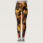 Leggings Tortoise Shell Turtle Shell Pattern Amber Brown (Devant)