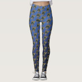Leggings Tortue de mer bleu vert (Devant)