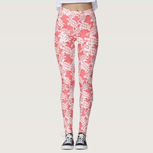 Leggings Tortue de mer de Honu Hawaiian Aloha Guava (Devant)