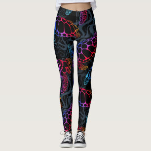 Leggings Tortue de mer psychédélique : Boho Ocean